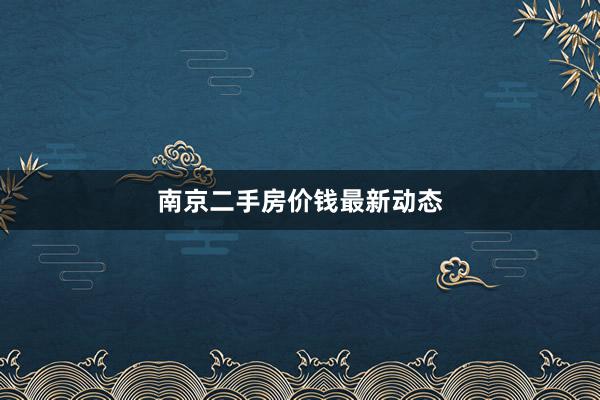 南京二手房价钱最新动态